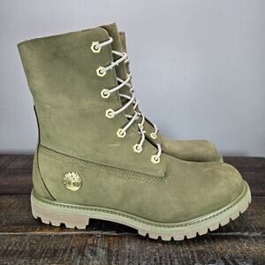 NEW Timberland Teddy Flece Womens Size 7.5 Waterproof Combat Boots Olive Green